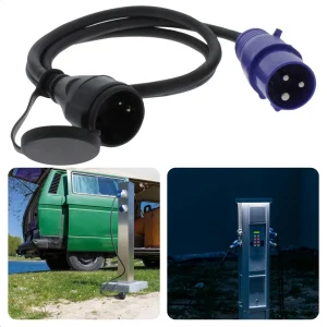 Cheqo® CEE Verloopstekker - Camping Verloop -  CEE Stekker - Adapter - 1.5m Randaarde Adapter - Spatwaterdicht voor Camping