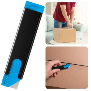 Cheqo® Handmes - Snijmes - 8,5 mm Snijdiepte - 13,3 mm Verlengde Meslengte - 21,7 gram Gewicht - Hoge Veiligheid - Ergonomische Grip - Viervoudig Snijvlak - Slijtvastheid - Links- en Rechtshandig - Vervangbaar Mesje