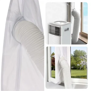 Cheqo® Mobiele Airco Raamafdichtingskit - 400cm - Voor Draairaam, Valraam & Regulier Raam - Warmte, Insecten & Regen Blijven Buiten - Vermindert Energieverbruik - Met Ritssluiting - Bevestiging met Klittenband