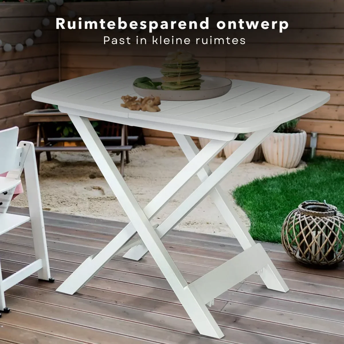 Cheqo® Campingtafel - Bijzettafel - Tuintafel - Vouwtafel Wit - Inklapbare Tafel - Lichtgewicht en Draagbaar - Inklapbare Tuintafel - Afbeelding 5