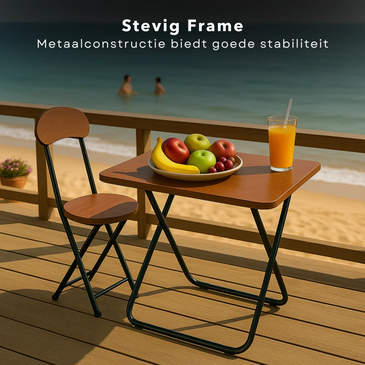 Cheqo® Universele Tafel Set met Stoel - Bureau - Eettafel - Kindertafel - Klaptafel Met Stoel - Ideaal voor Kinderen - Kinderkamer - MDF - Bruin - Afbeelding 7