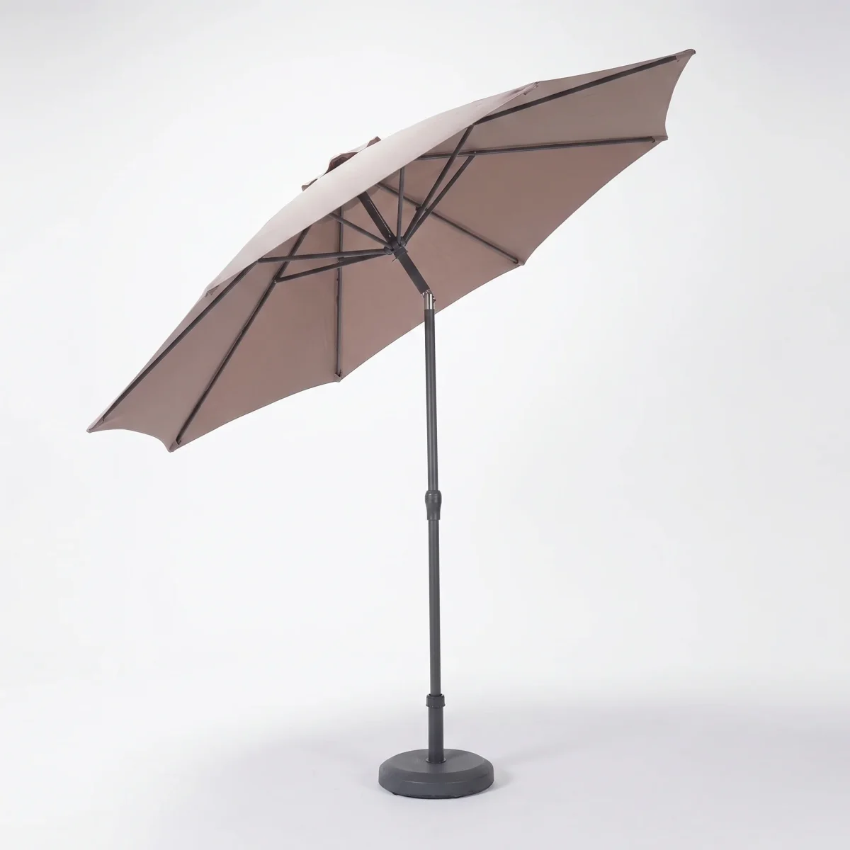Cheqo® Tuinparasol - Stokparasol - Terrasparasol - Taupe - Kantelbaar - UV-Bestendig - Waterdicht - Aluminium - voor Tuin en Terras - Balkonparasol - Zonnescherm - Knikbaar - Zonnewering - Ronde Parasol