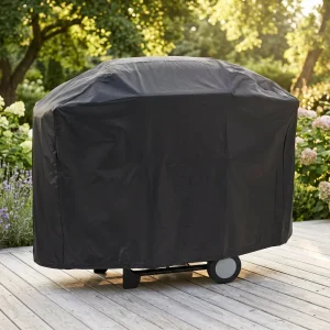 Cheqo® BBQ Afdekhoes - Barbecue Beschermhoes - BBQ Hoes Waterdicht - Zwart - UV-bestendig - Grill Cover XL - Barbecue Hoes met Trekkoord - Weerbestendig en Scheurvast - Heavy Duty Barbecue Cover - BBQ